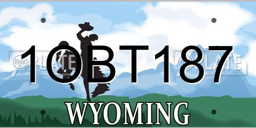 1OBT187 Wyoming License Plate