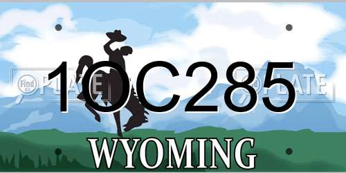1OC285 Wyoming License Plate