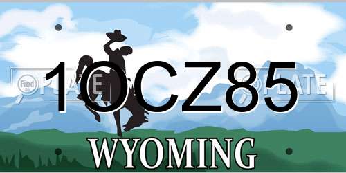 1OCZ85 Wyoming License Plate