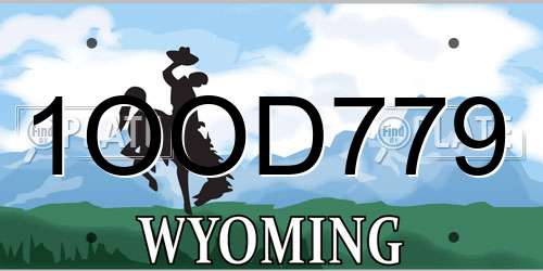 1OOD779 Wyoming License Plate