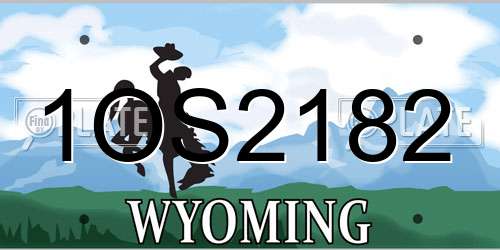 1OS2182 Wyoming License Plate