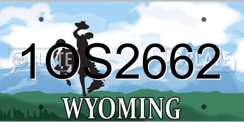 1OS2662 Wyoming License Plate