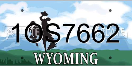 1OS7662 Wyoming License Plate