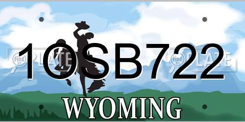 1OSB722 Wyoming License Plate