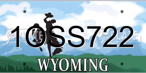 1OSS722 Wyoming License Plate