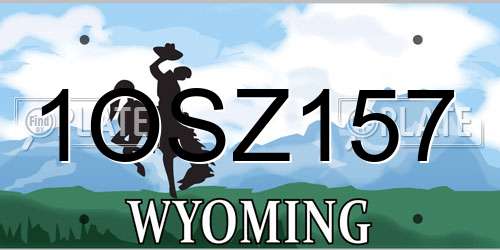 1OSZ157 Wyoming License Plate