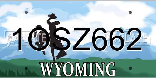 1OSZ662 Wyoming License Plate