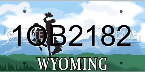 1QB2182 Wyoming License Plate