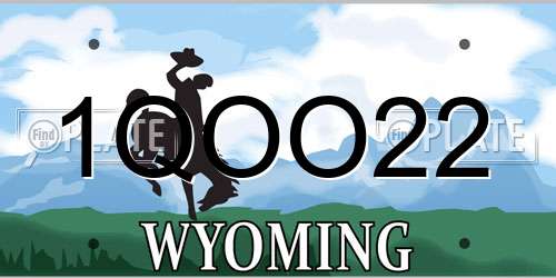 1QOO22 Wyoming License Plate