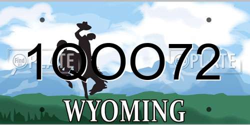 1QOO72 Wyoming License Plate