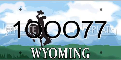1QOO77 Wyoming License Plate