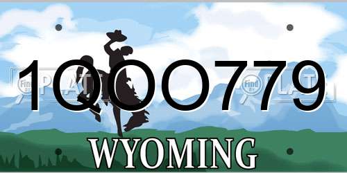 1QOO779 Wyoming License Plate
