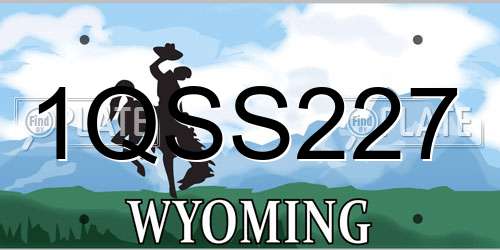 1QSS227 Wyoming License Plate