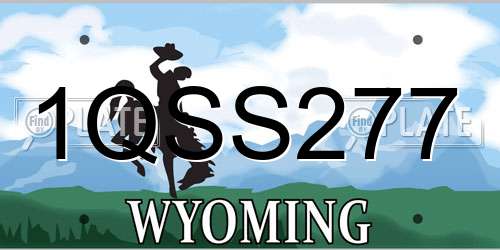 1QSS277 Wyoming License Plate