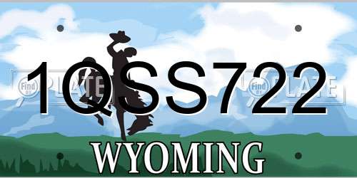 1QSS722 Wyoming License Plate