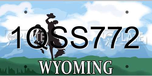 1QSS772 Wyoming License Plate