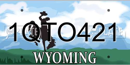 1QTO421 Wyoming License Plate