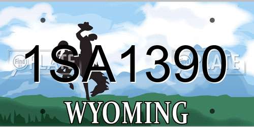 1SA1390 Wyoming License Plate
