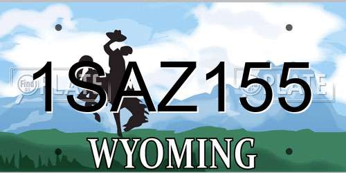 1SAZ155 Wyoming License Plate