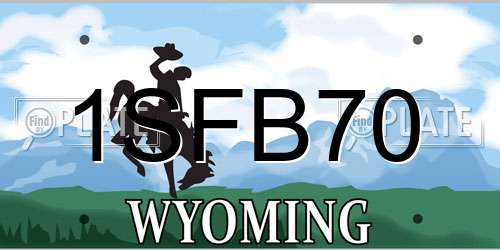 1SFB70 Wyoming License Plate
