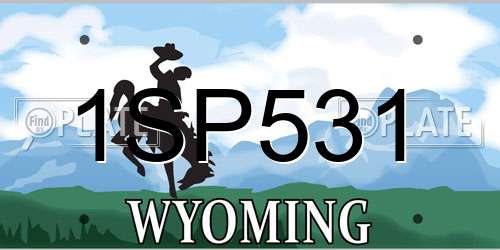 1SP531 Wyoming License Plate
