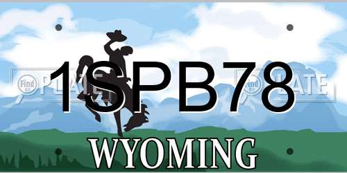 1SPB78 Wyoming License Plate