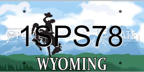 1SPS78 Wyoming License Plate