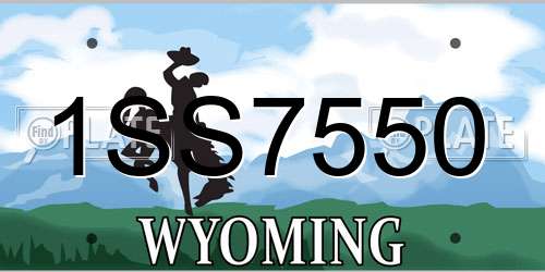 1SS7550 Wyoming License Plate