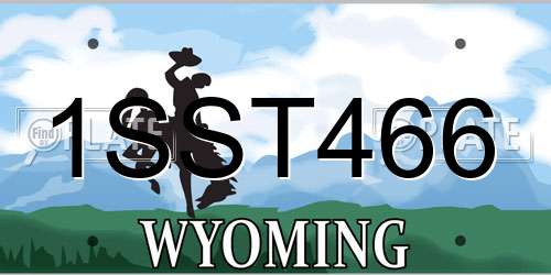1SST466 Wyoming License Plate