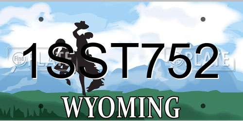 1SST752 Wyoming License Plate
