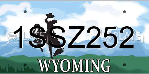 1SSZ252 Wyoming License Plate