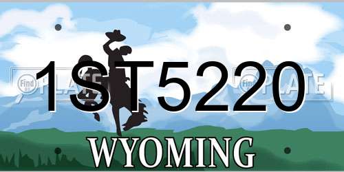 1ST5220 Wyoming License Plate