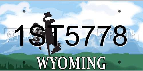 1ST5778 Wyoming License Plate