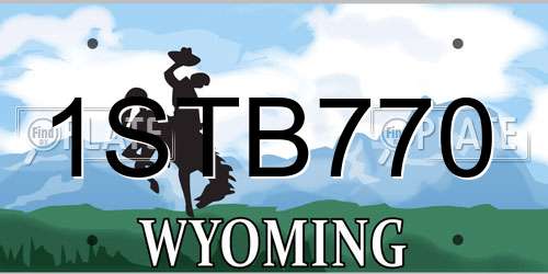 1STB770 Wyoming License Plate