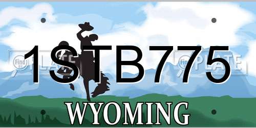 1STB775 Wyoming License Plate