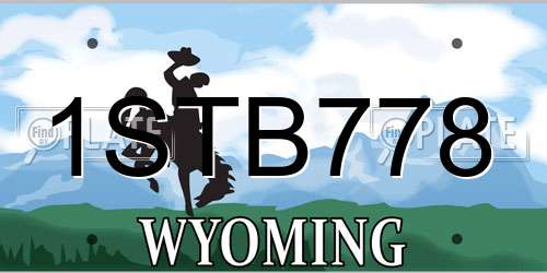 1STB778 Wyoming License Plate