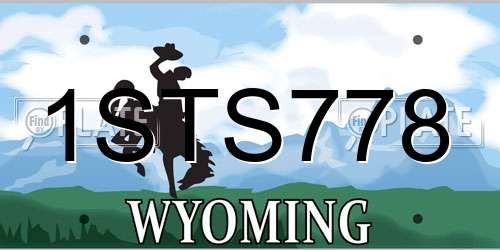 1STS778 Wyoming License Plate