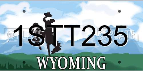 1STT235 Wyoming License Plate