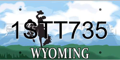 1STT735 Wyoming License Plate