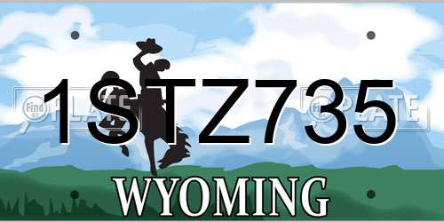 1STZ735 Wyoming License Plate