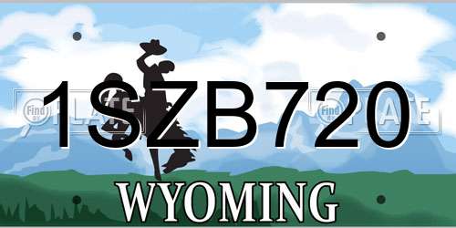 1SZB720 Wyoming License Plate
