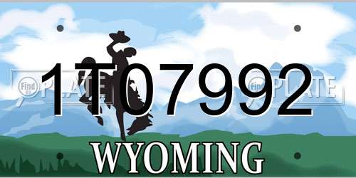 1T07992 Wyoming License Plate