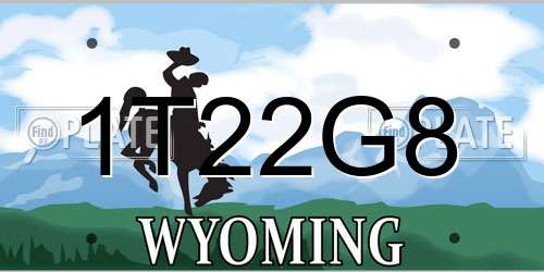 1T22G8 Wyoming License Plate