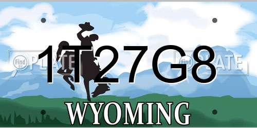 1T27G8 Wyoming License Plate