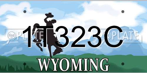 1T323C Wyoming License Plate