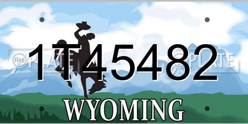1T45482 Wyoming License Plate