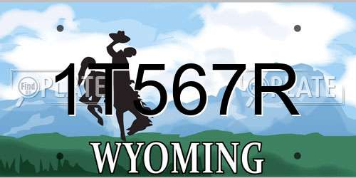 1T567R Wyoming License Plate