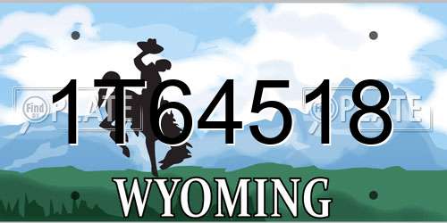 1T64518 Wyoming License Plate