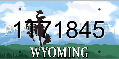 1T71845 Wyoming License Plate