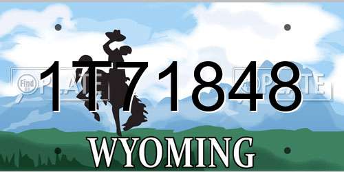 1T71848 Wyoming License Plate